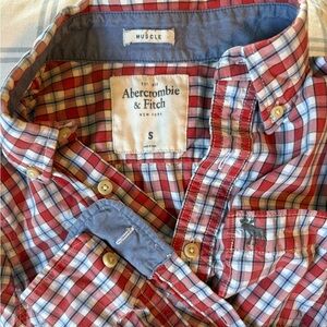 Abercrombie & Fitch Red and Blue Plaid Shirt
